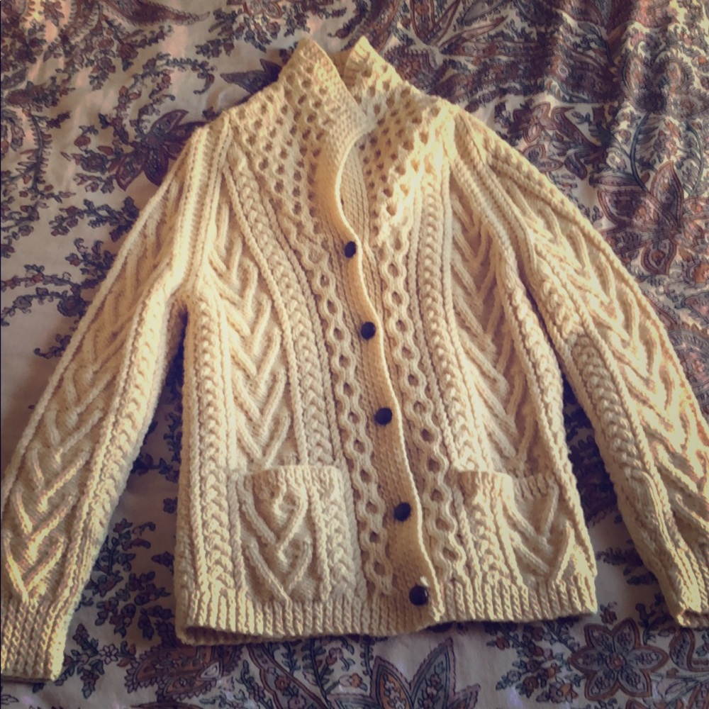 Vintage Cable Knit Cardigan Sweater